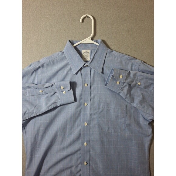 Brooks Brothers Regent Dress Shirt Mens 16 33 Blue Button Up Business Preppy - Picture 1 of 6
